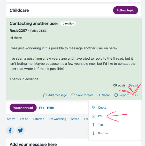 Contacting another user