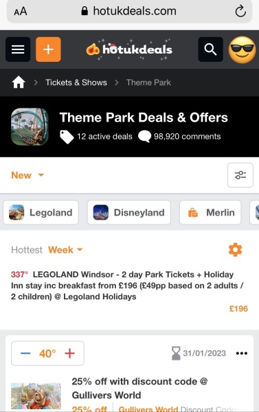 Best theme park offers 