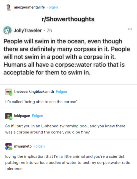 To think swimming pools are utterly disgusting?