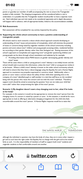 People from our side being vocal on Twitter re gender identity ideology in schools