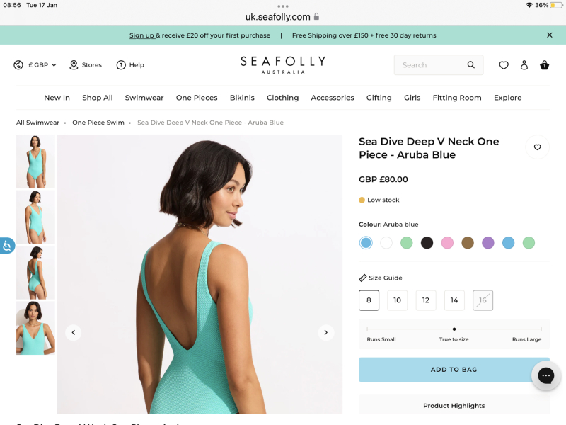 Scoopback/Backless Swimsuit