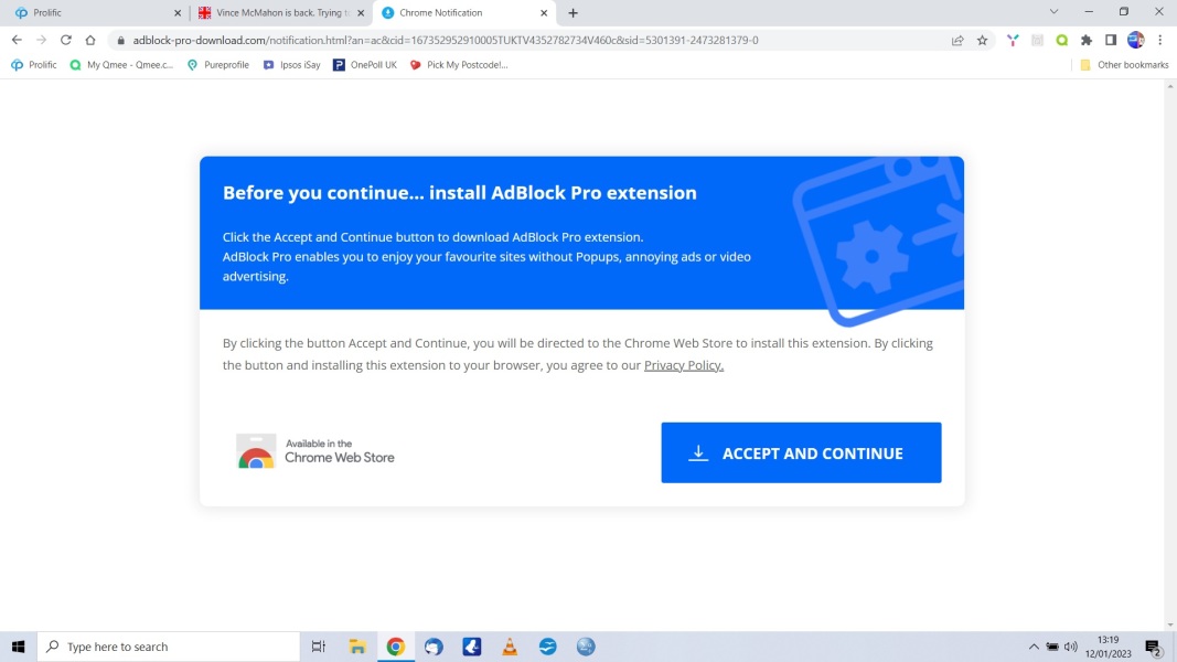 Scam diversions/pop-ups