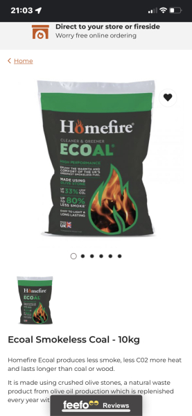 If you have an open fire, do you use coal?