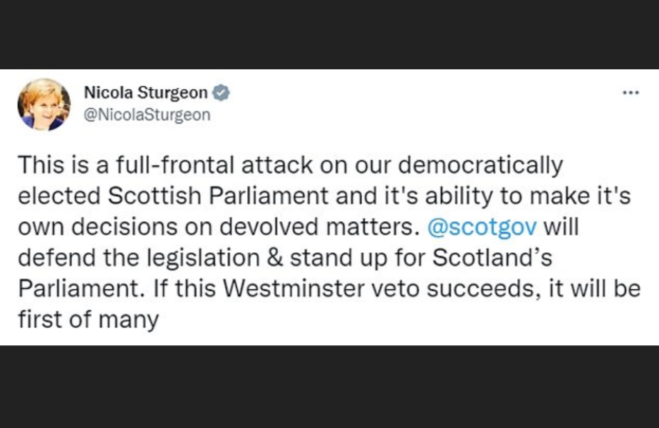 UK Government confirms it will block Scottish GRR