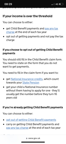 High Income Child Benefit - Help please!!