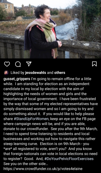 Gusset Gripper is standing for election!