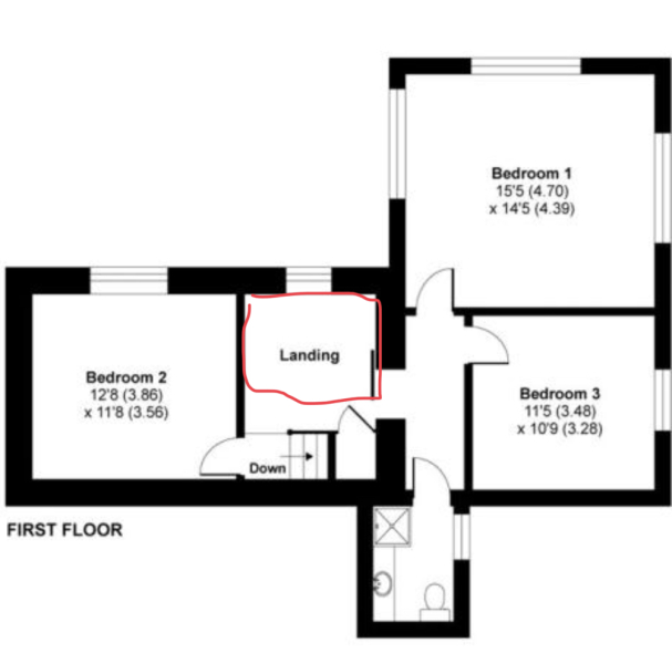 Turning landing into 4th bedroom to sell