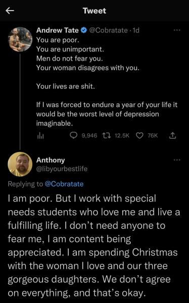 Sorry. Another Andrew Tate thread