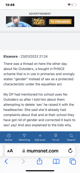 Please help! Gender not sex on a school 'protected characteristics' poster, just spoken to the Head!