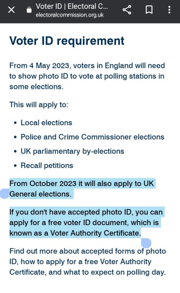 To ask if you knew you now need photo ID to vote at a polling station?