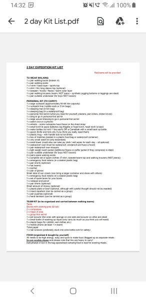 D of E and the extensive kit list - where to source?