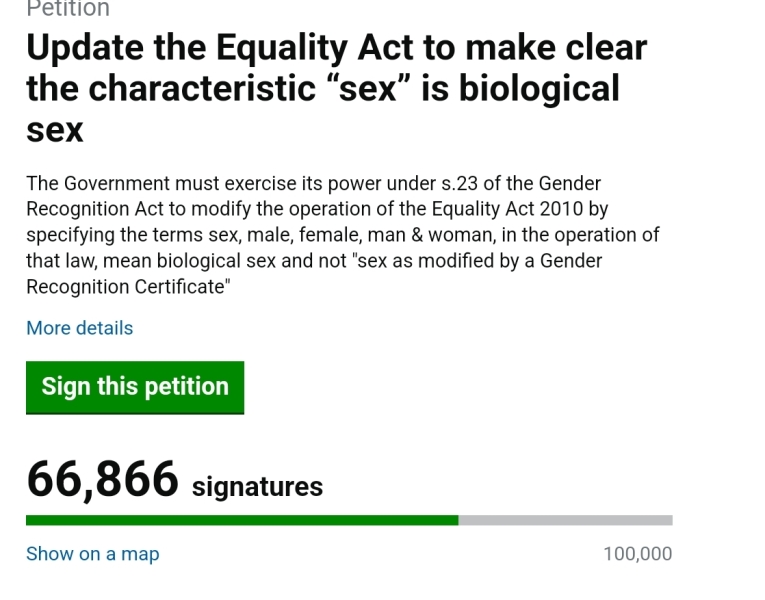 Update the Equality Act to make clear the characteristic “sex” is biological sex