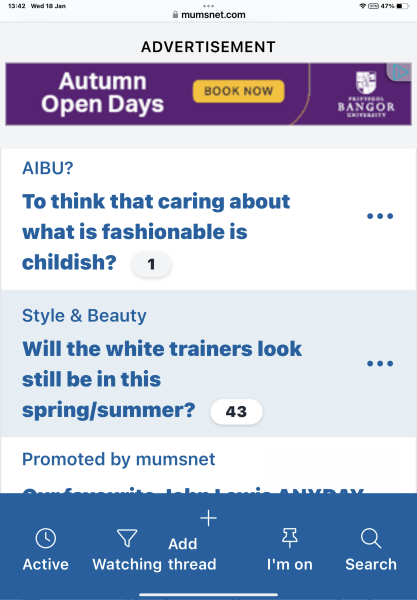 To think that caring about what is fashionable is childish?