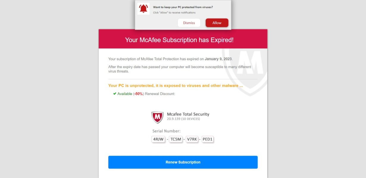 Scam diversions/pop-ups