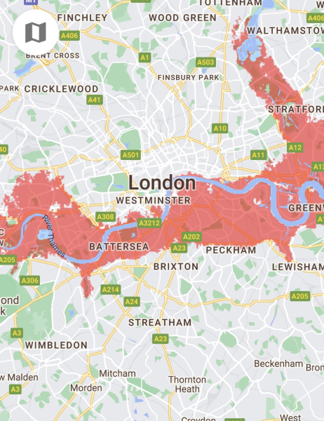 Are property  prices affected by predicted sea level rises?