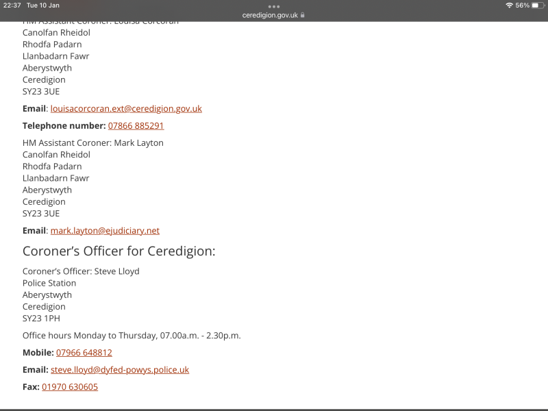 Anyone know about coroners at the moment?