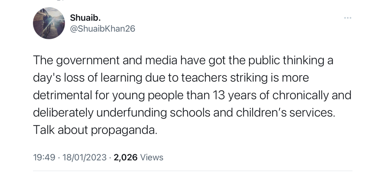 To be really worried about proposed teacher strikes.