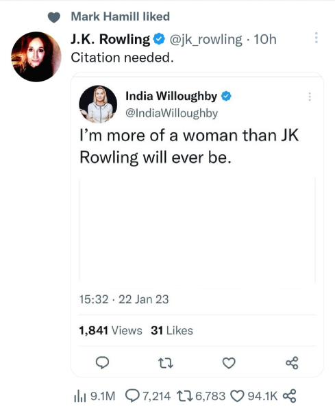 India Willoughby: I am more of a woman than JK Rowling will ever be