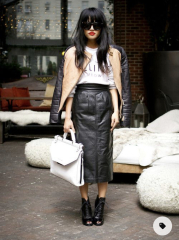 Night out, leather skirt what top and shoes??