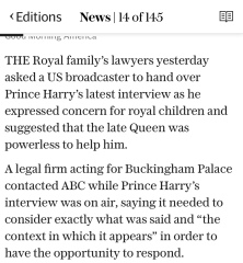 Is Harry sort of blackmailing the Royal family? 