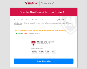 Scam diversions/pop-ups