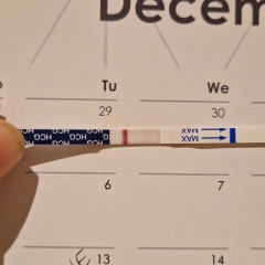 Very faint line 14 dpo