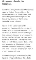 Miriam Cates abuse in HoC by Lloyd Russell-Moyle
