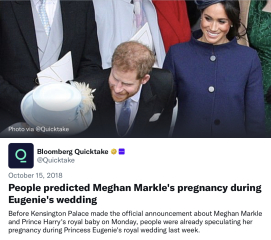 They announced the pregnancy at Eugenie’s wedding
