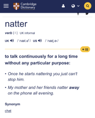  If your husband joked you were ‘nattering too much'