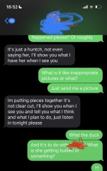 To feel uneasy about these texts I received tonight? Photos attached