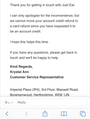 Just eat and refunds