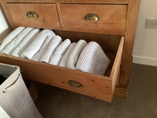 If you don’t have an airing cupboard, where do you store your towels/ bedding?