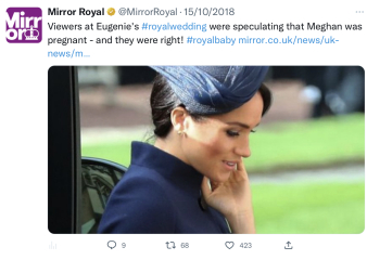 They announced the pregnancy at Eugenie’s wedding
