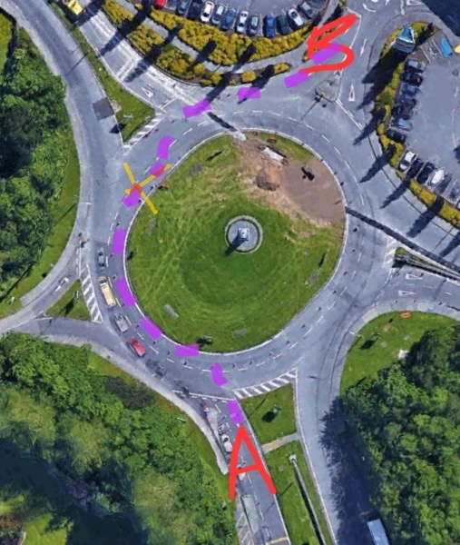 Roundabout with diagram , was I wrong?