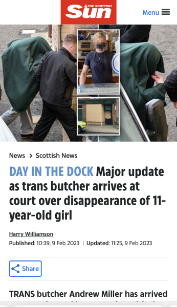 Girl abducted in Galashiels appears to have been held by transwoman
