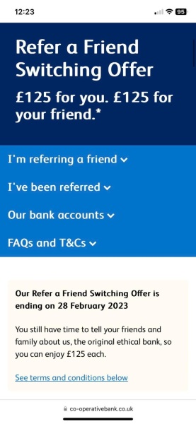 Hurry £125 coop referral ends Tuesday 28th February!