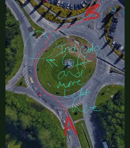 Roundabout with diagram , was I wrong?
