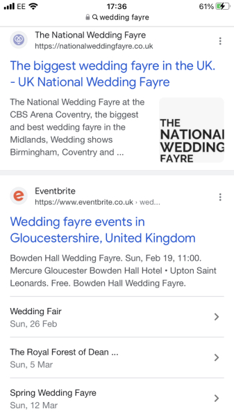 To go to wedding fayre with future son in law?