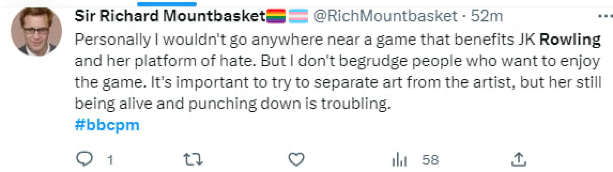 Radio 4 PM Gamers discuss boycotting JKR