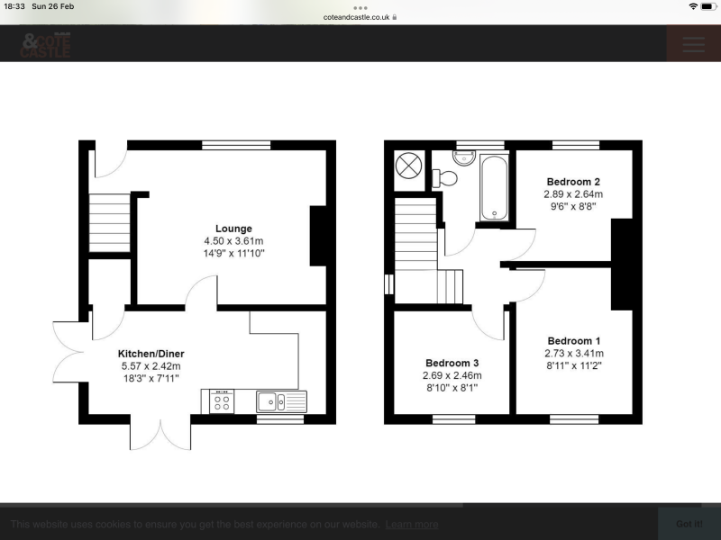 En-suite for the master or separate bathroom next door