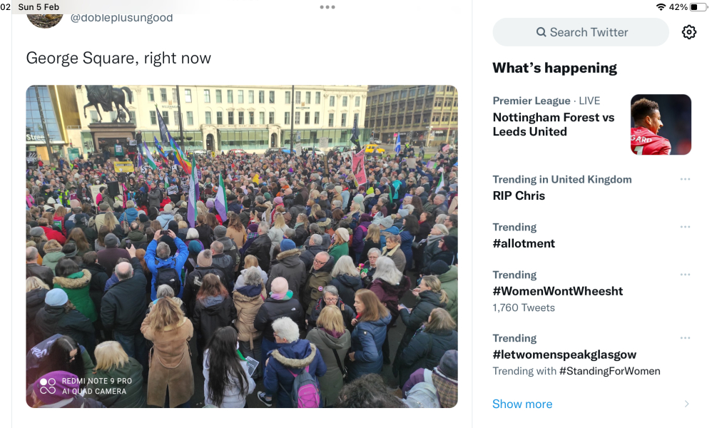 Standing for Women Glasgow 5th Feb