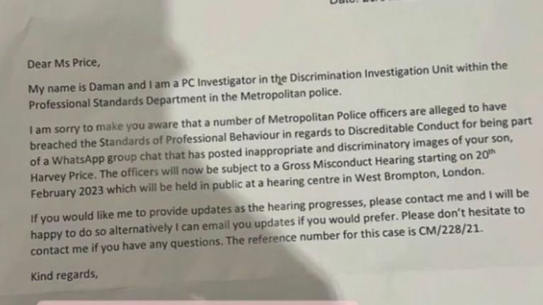 Met Officers being investigated- Katie Price’s son