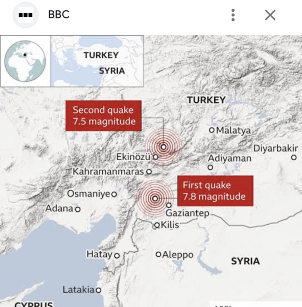 The earthquakes in Syria and Turkey.