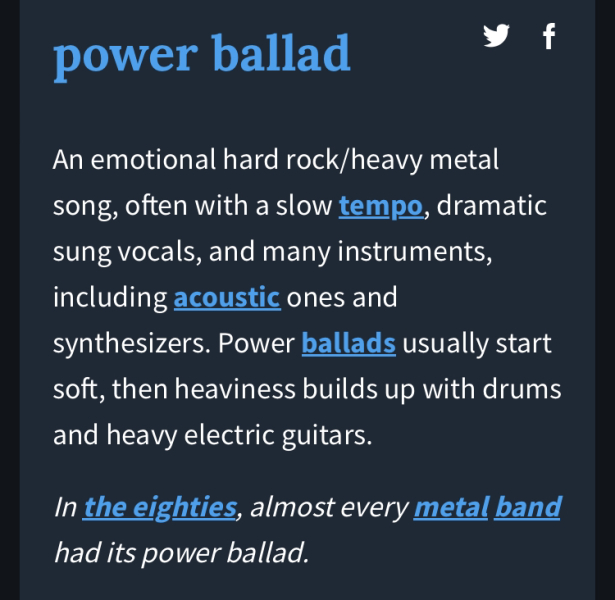 Power ballads - which do you like and dislike