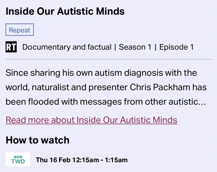 Chris Packham Autism Documentary.. 