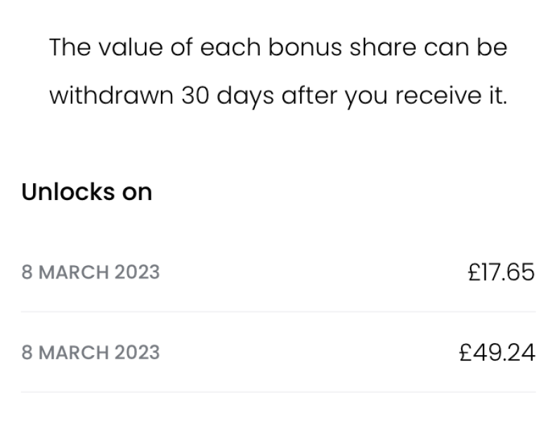 Free share! Fully withdrawable £1-100