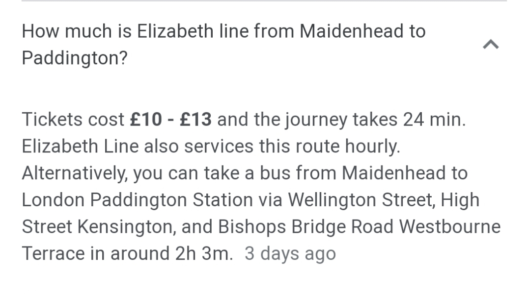 Does anyone know the price of a journey on the Elizabeth line fr