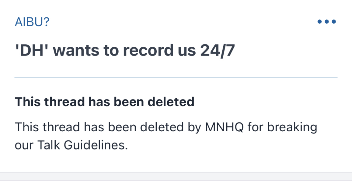 Explanation for deleted threads