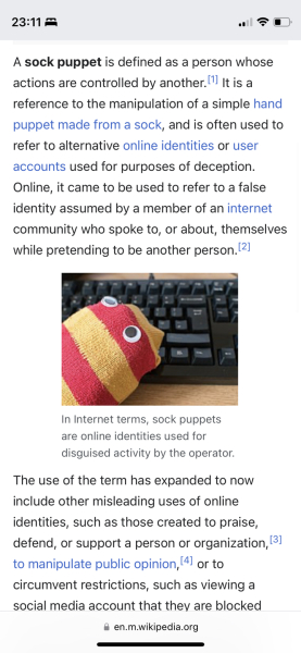 What is sockpuppeting?