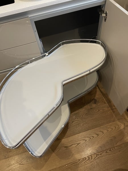 What would you put in sliding cupboard kitchen? 